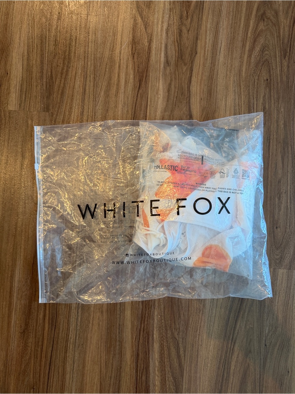 White Fox Boutique Skirt with Orange Floral Print - Picture 4 of 4
